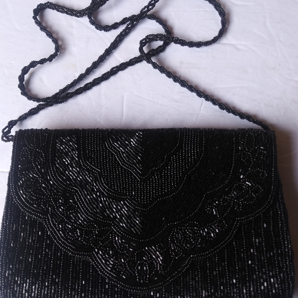 Sequin Beaded Evening Strap Purse